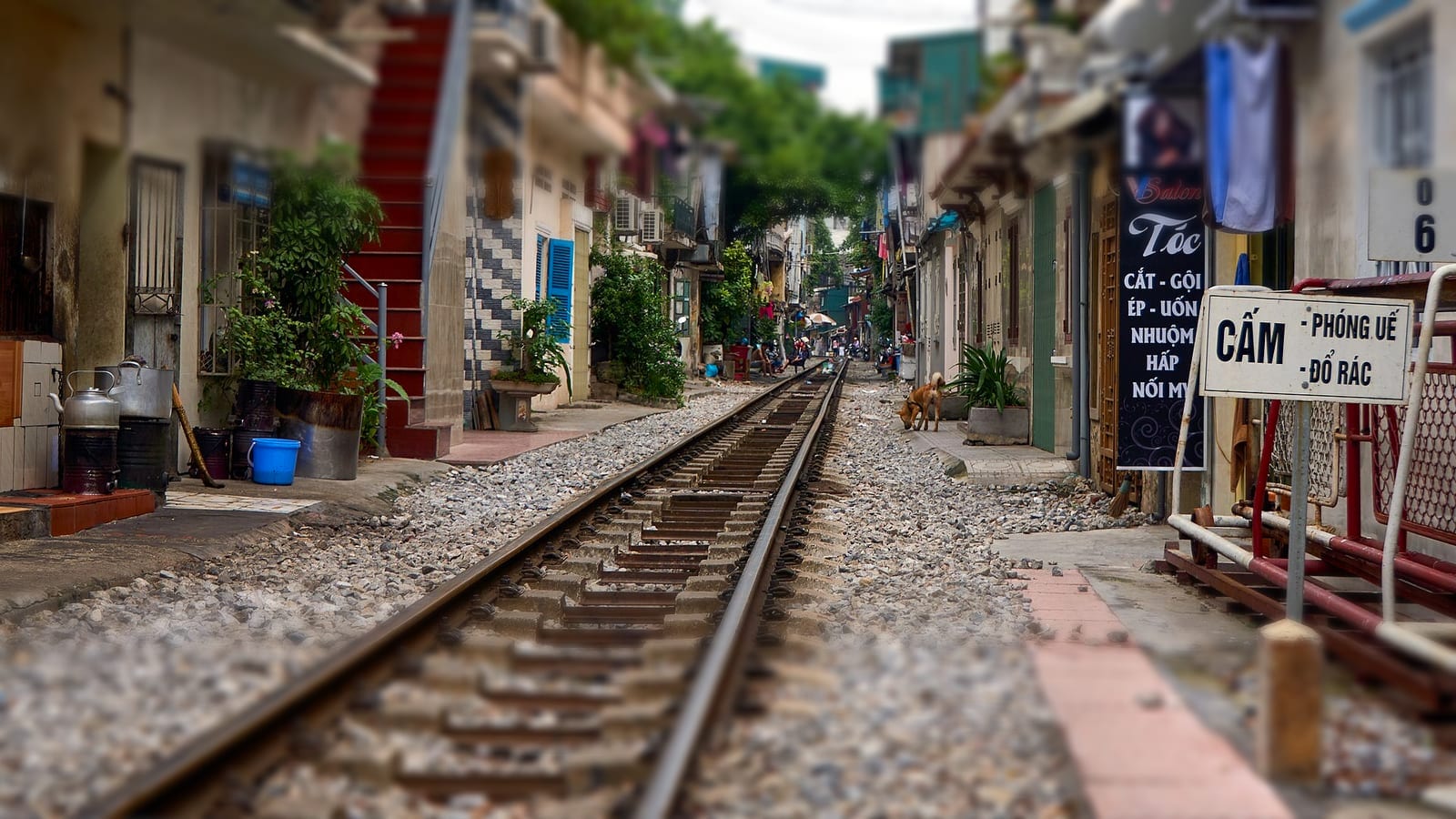 Train Street and the West Edge in miniature: Train street, mural street and the way to the basecamp